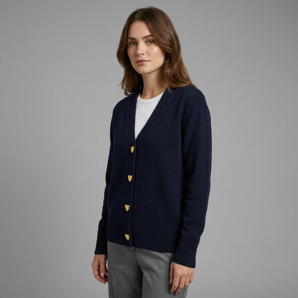 Kaley | Women's V-Neck Button Knit Cardigan