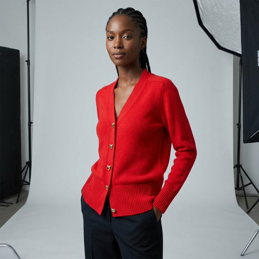 Kaley | Women's V-Neck Button Knit Cardigan