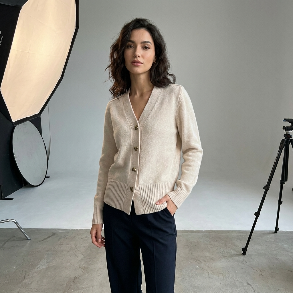 Kaley | Women's V-Neck Button Knit Cardigan
