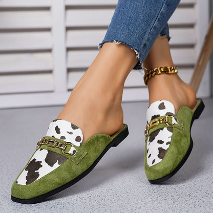 Nevaeh | Women's Square Toe Slip-On Mule Loafer Flats
