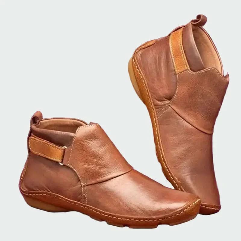 Lakeisha | Botines planos de cuero de invierno para mujer