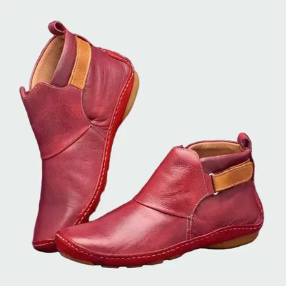 Lakeisha | Botines planos de cuero de invierno para mujer