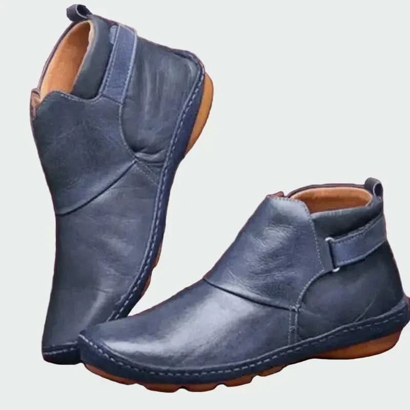 Lakeisha | Botines planos de cuero de invierno para mujer