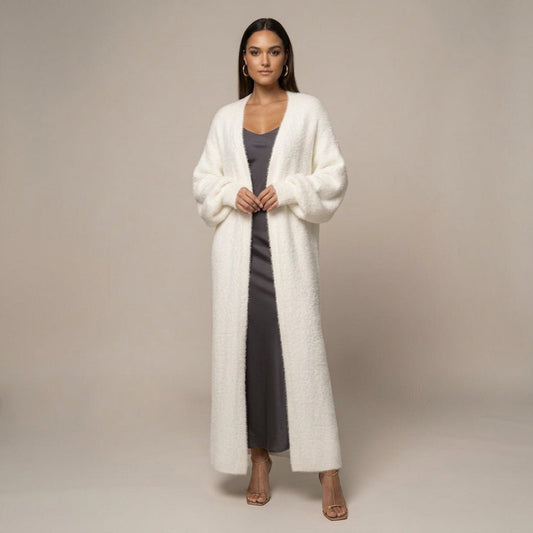 Norah | Damen-Maxicardigan aus Kunstpelz für den Winter