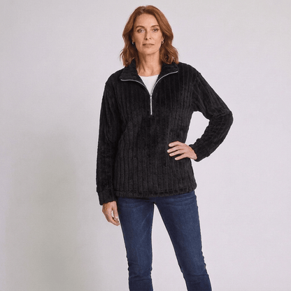 Racheal | Women's Ribbed Quarter-Zip Knit Jumper