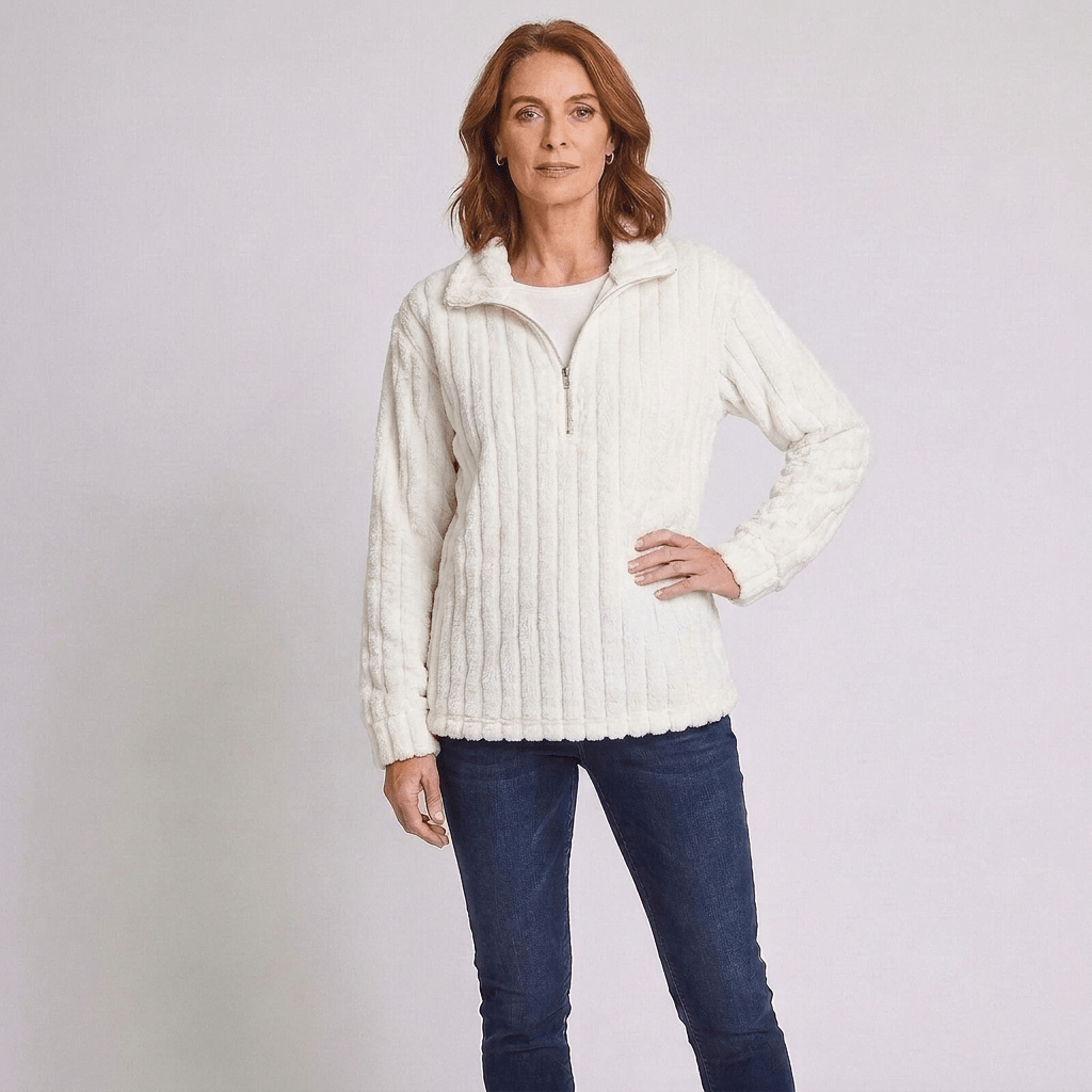 Racheal | Women's Ribbed Quarter-Zip Knit Jumper