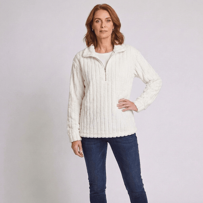 Racheal | Women's Ribbed Quarter-Zip Knit Jumper