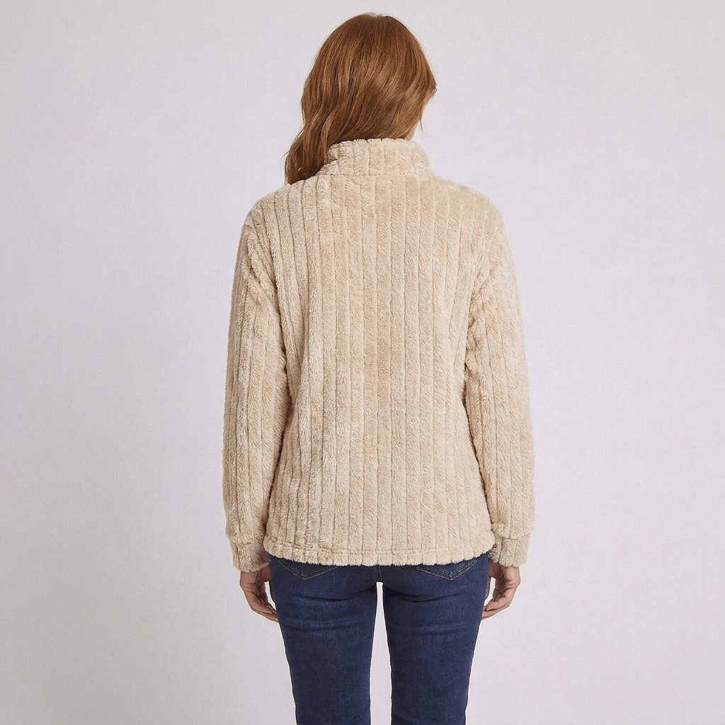 Racheal | Women's Ribbed Quarter-Zip Knit Jumper