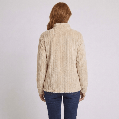 Racheal | Women's Ribbed Quarter-Zip Knit Jumper