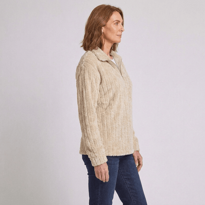 Racheal | Women's Ribbed Quarter-Zip Knit Jumper
