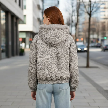 Kellie | Women's Cheetah Print Hooded Jacket
