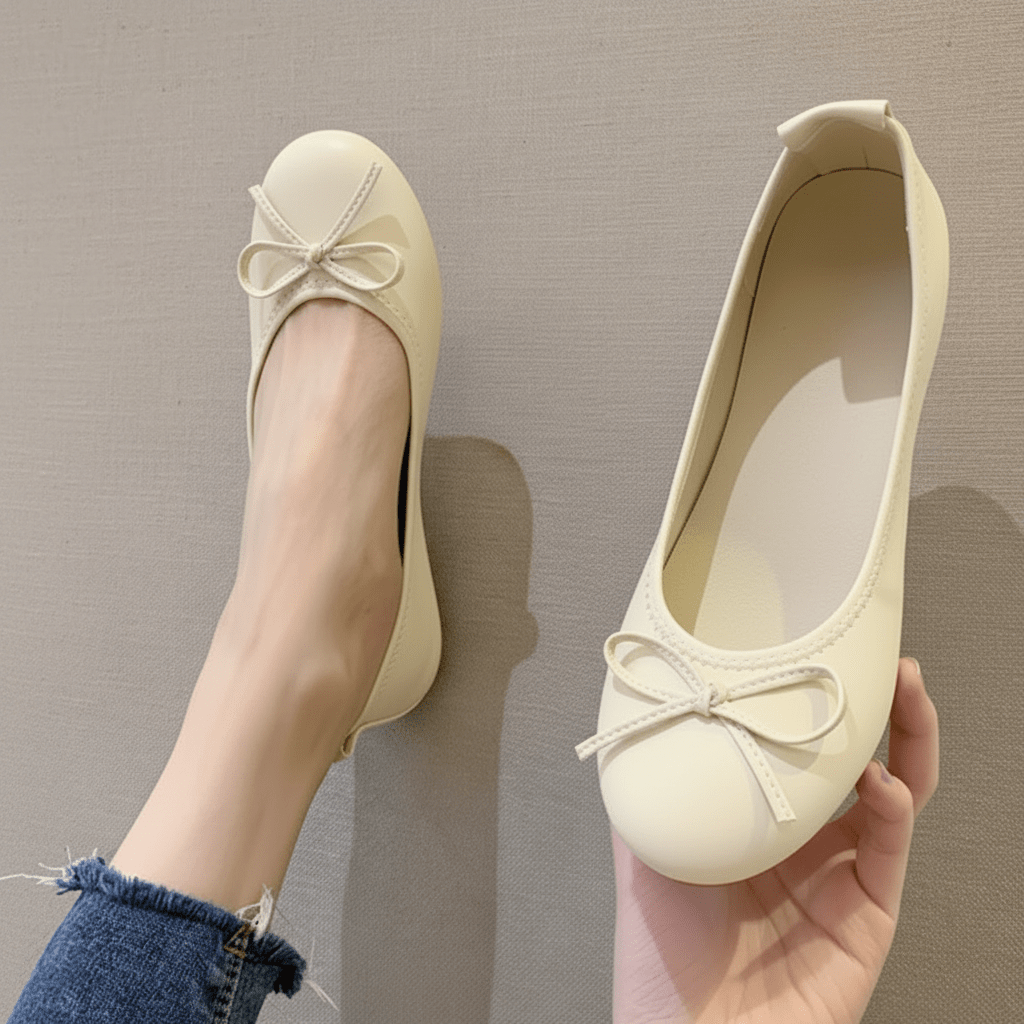 Nika | Women's Ballet Flats with Bow Detail