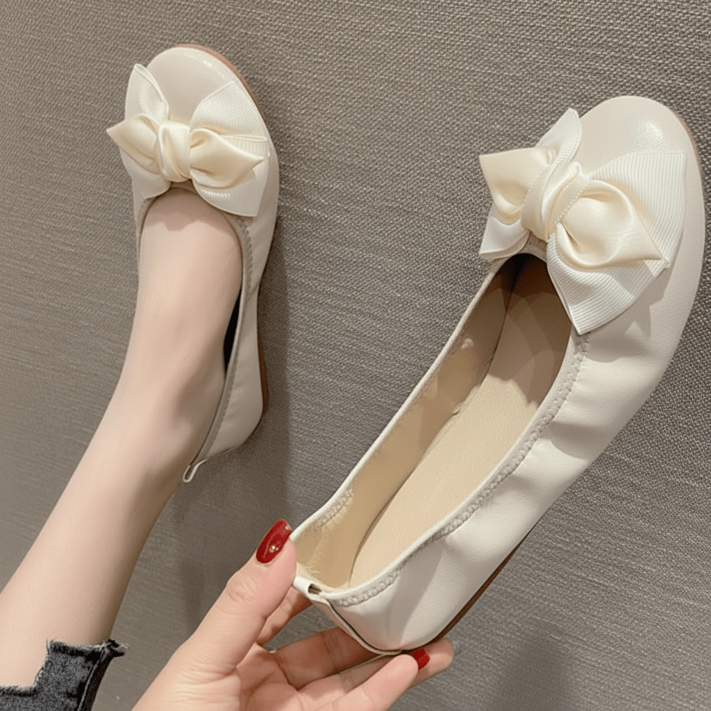 Nika | Women's Ballet Flats with Bow Detail