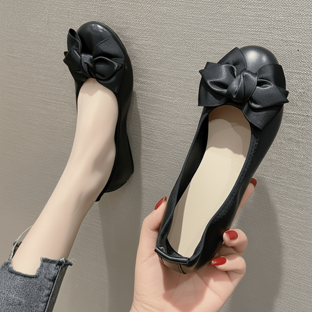 Nika | Women's Ballet Flats with Bow Detail