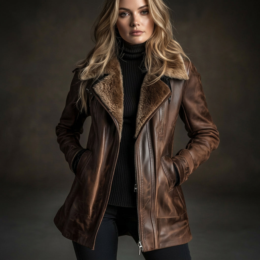 Aiyana | Women's Mid-Length Wool Sheepskin Coat