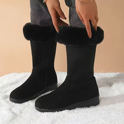 Cathleen | Women's Fur-Trimmed Winter Boots with Side Zip