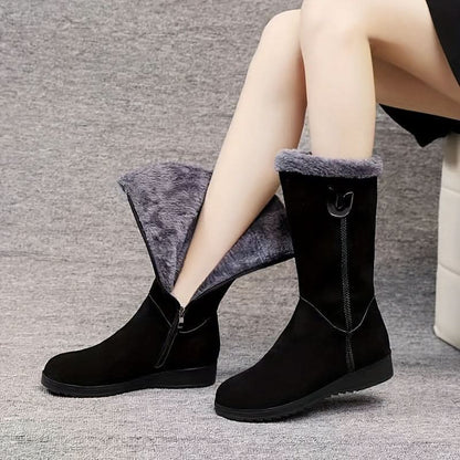 Cathleen | Women's Fur-Trimmed Winter Boots with Side Zip