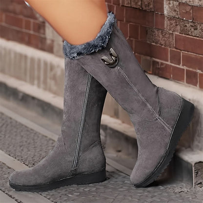 Cathleen | Women's Fur-Trimmed Winter Boots with Side Zip