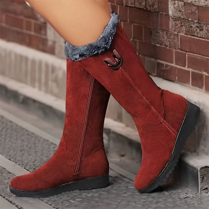 Cathleen | Women's Fur-Trimmed Winter Boots with Side Zip