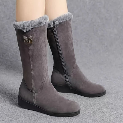 Cathleen | Women's Fur-Trimmed Winter Boots with Side Zip