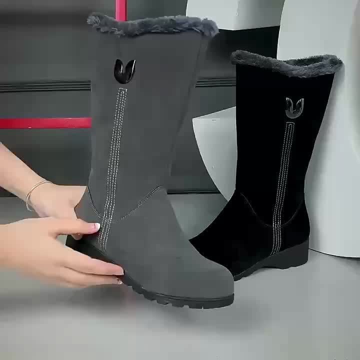Cathleen | Women's Fur-Trimmed Winter Boots with Side Zip