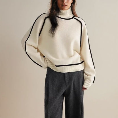 Aniya | Women's Colour-Block Turtleneck Jumper