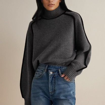 Aniya | Women's Colour-Block Turtleneck Jumper
