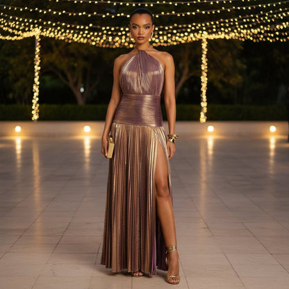 Sonia | Women's Pleated Maxi Evening Dress