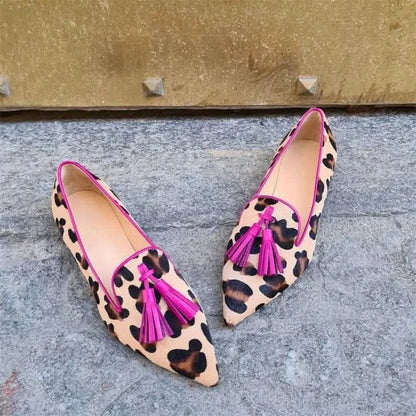 Remi | Women's Animal Print Tassel Flats