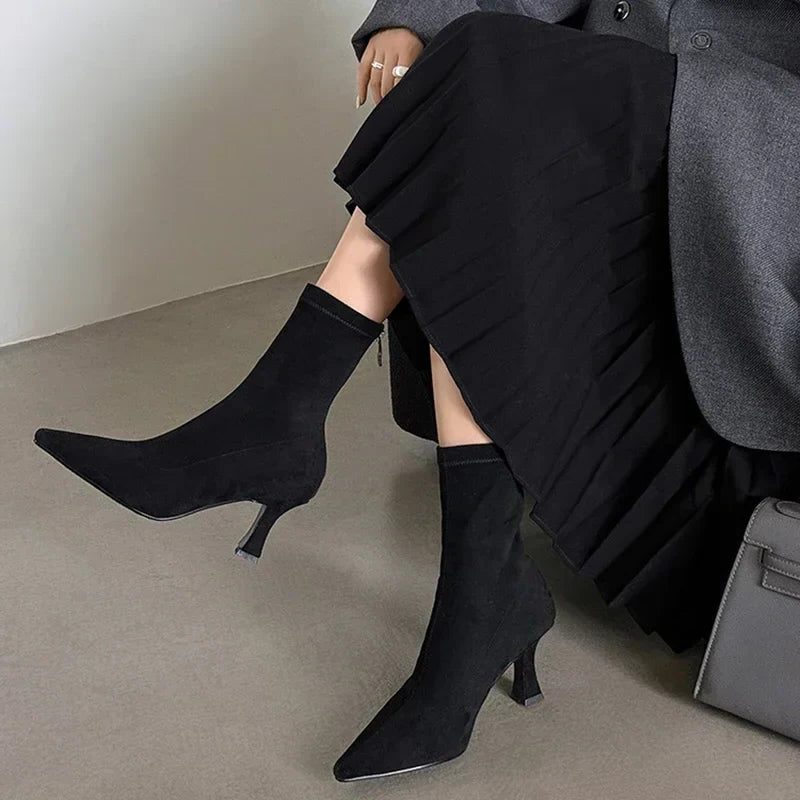 Julianne | Women's Pointed-Toe Block Heel Ankle Boots