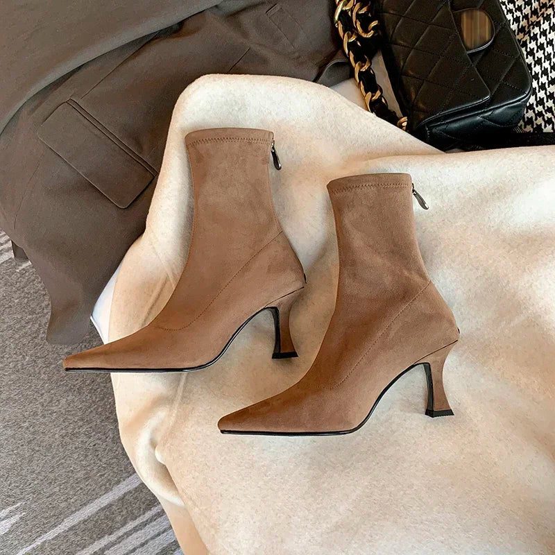 Julianne | Women's Pointed-Toe Block Heel Ankle Boots