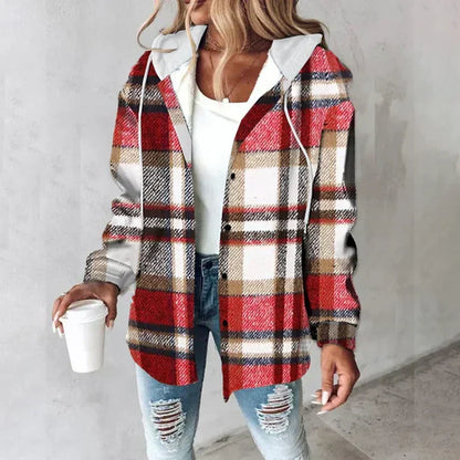 Sonja | Women's Winter Plaid Hooded Jacket