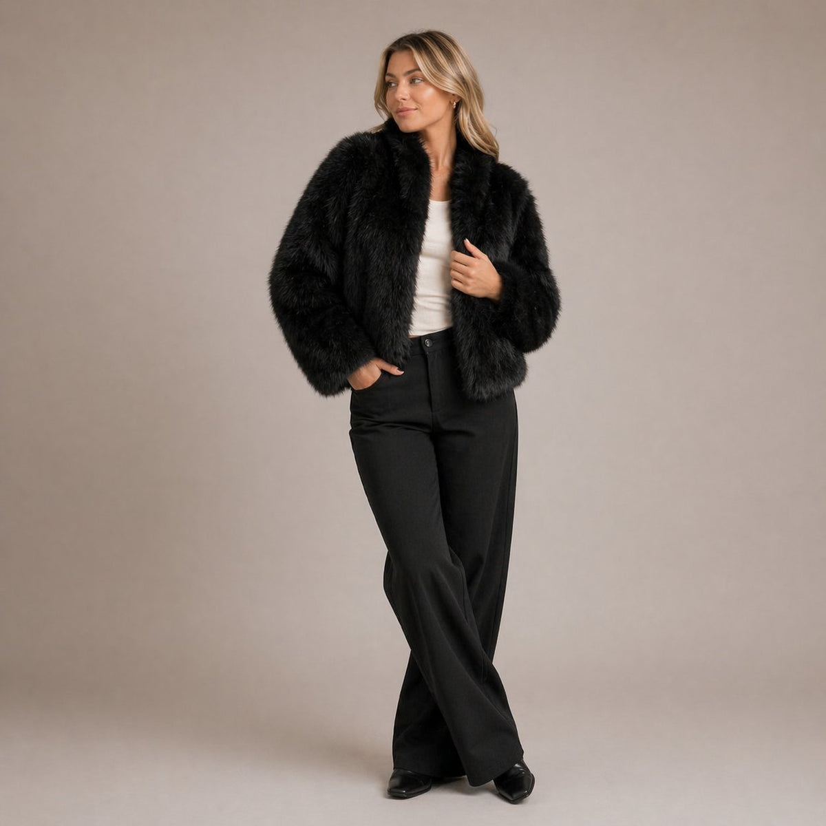 Shaina | Women's Cropped Open-Front Jacket