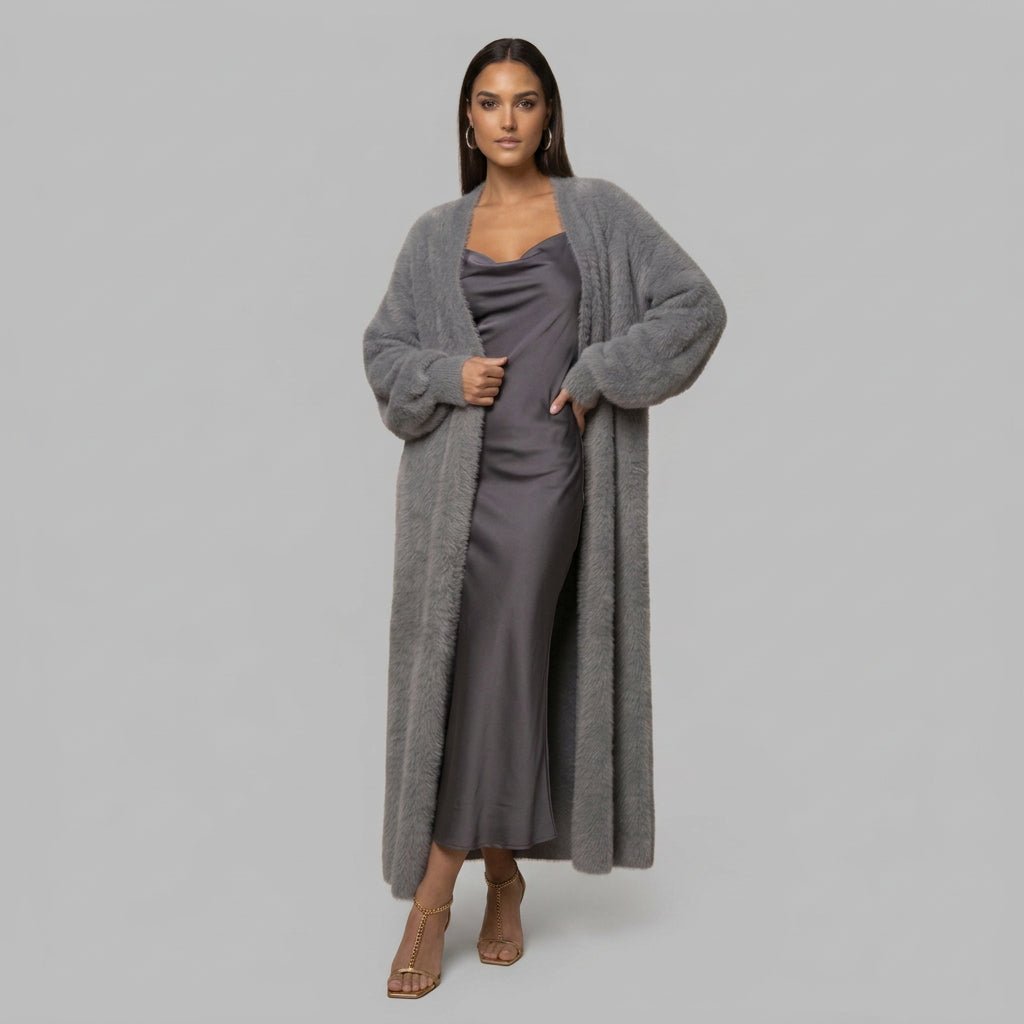 Norah | Damen-Maxicardigan aus Kunstpelz für den Winter