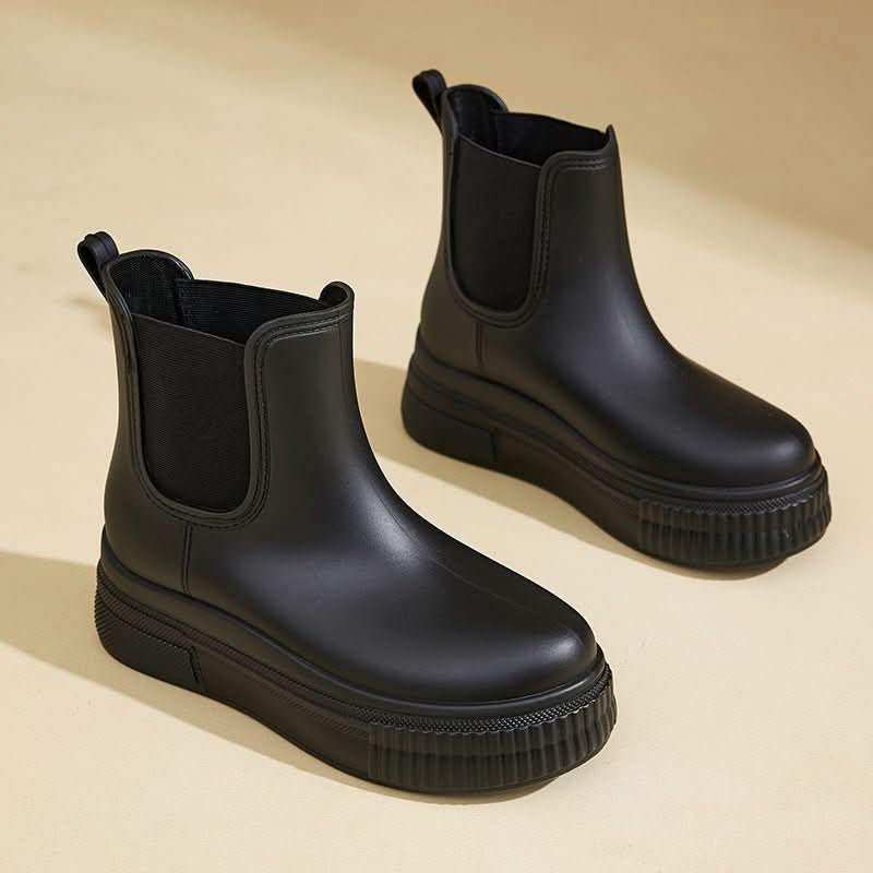 Weather-Ready Chelsea Platform Ankle Boots