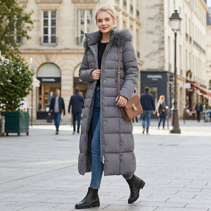 Maegan | Abrigo acolchado de invierno con cinturón para mujer