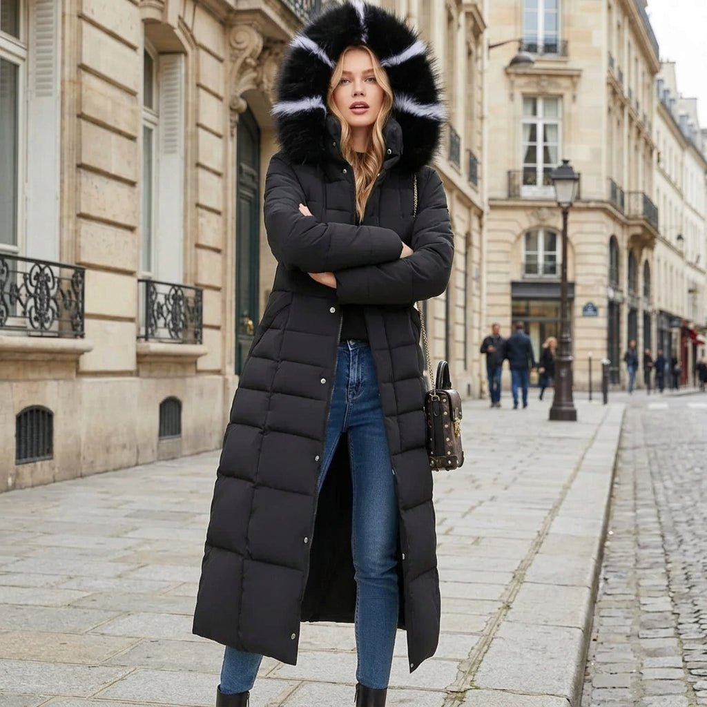 Maegan | Abrigo acolchado de invierno con cinturón para mujer