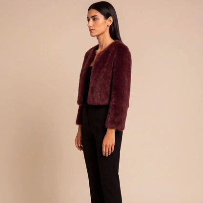 Marcy | Chaqueta corta de invierno de piel sintética para mujer