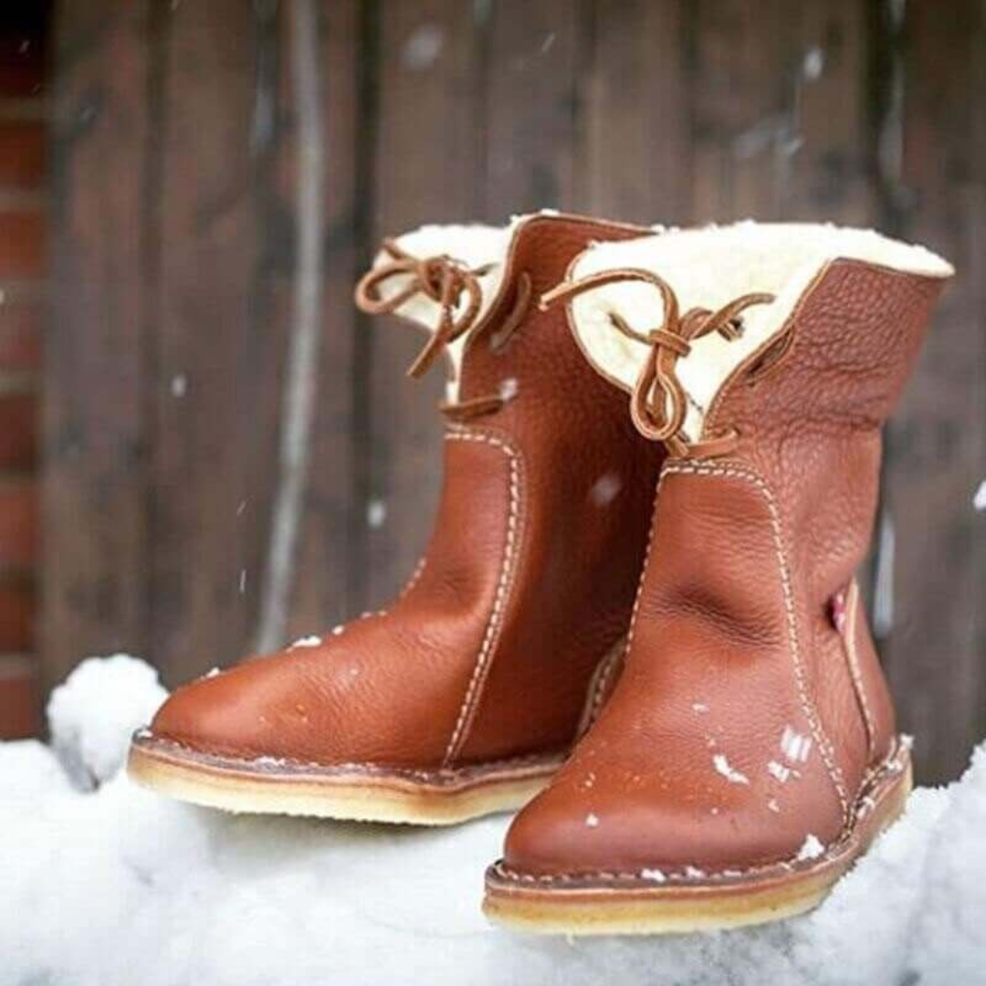 Katlin | Botas de invierno a media pantorrilla para mujer con lazo trasero