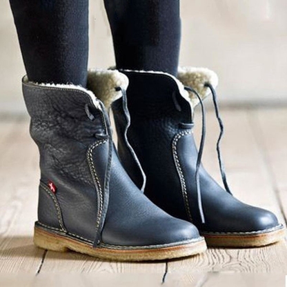 Katlin | Botas de invierno a media pantorrilla para mujer con lazo trasero