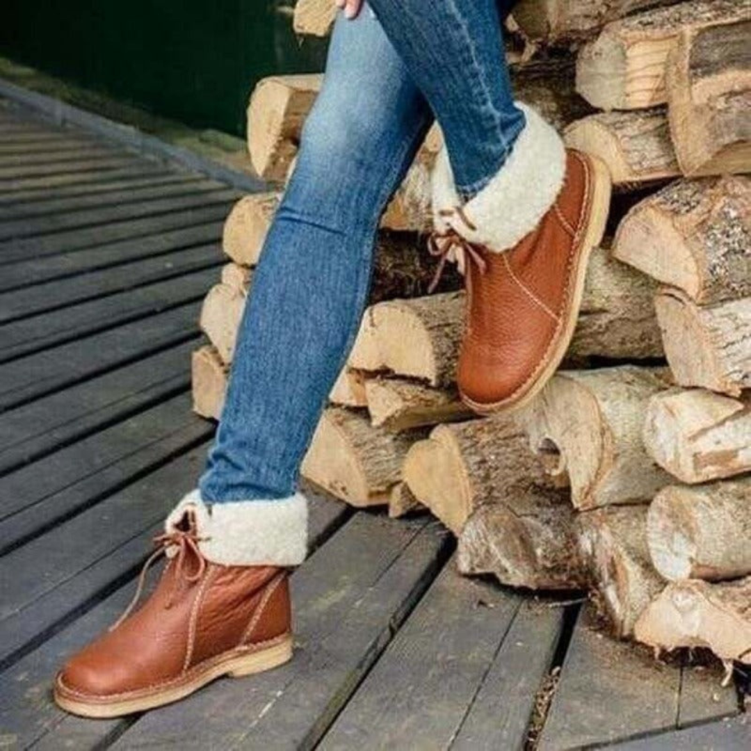 Katlin | Botas de invierno a media pantorrilla para mujer con lazo trasero