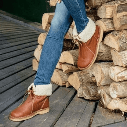 Katlin | Botas de invierno a media pantorrilla para mujer con lazo trasero