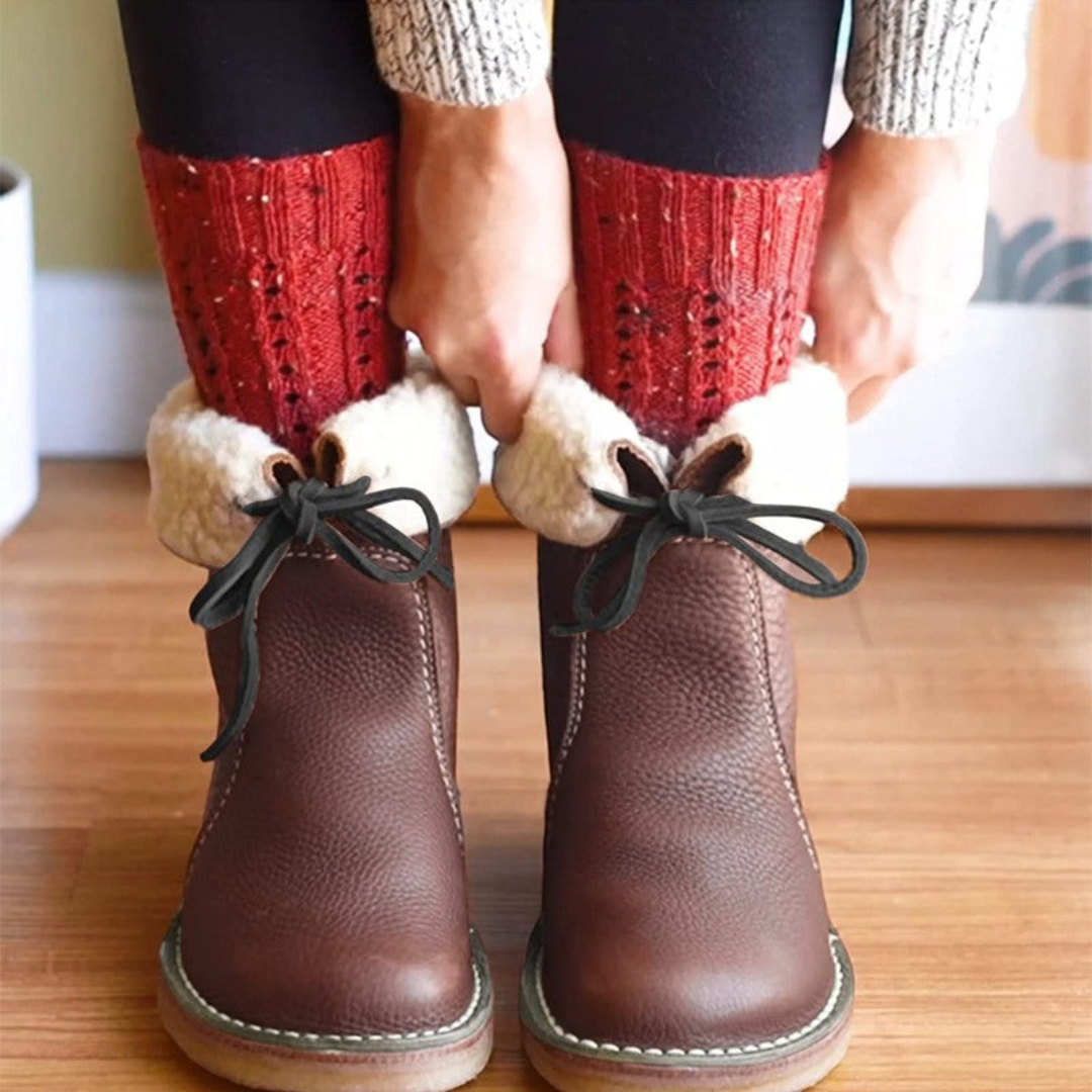 Katlin | Botas de invierno a media pantorrilla para mujer con lazo trasero